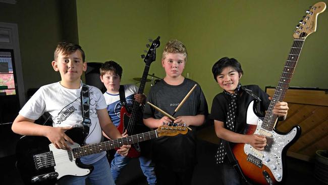 Mr Percival was the band. Members were Noah Coulson, Nathan Banks, Angus Parr and Donald MacGregor. Picture: Troy Jegers