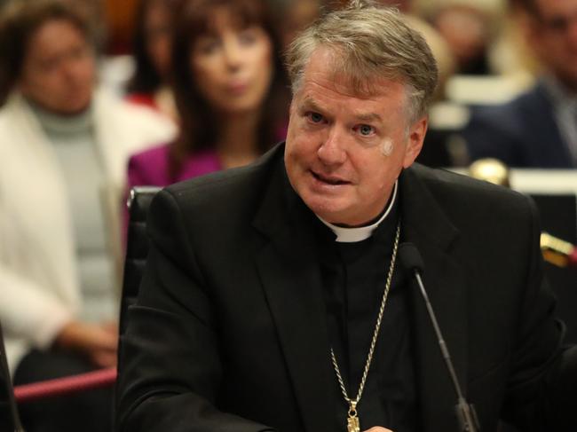 DAILY TELEGRAPH - Pictured are religious leader Archbishop Anthony Fisher, during the Upper House Inquiry will examine proposed laws to decriminalise abortion in NSW. Picture: Tim Hunter.