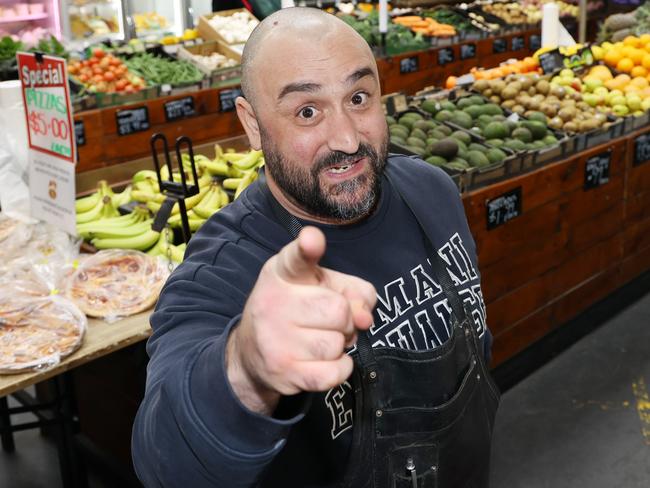 ADELAIDE, AUSTRALIA - NewsWire Photos July 1 2022: John Kapiris inside his St Bernards Fruit and vegetable store in Adelaide. His video about supermarkets price gouging customers and using cost of living as an excuse went viral this week. NCA NewsWire / David Mariuz