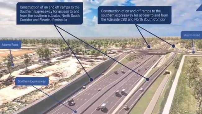 Concept designs have been released for the new Majors Rd interchange at O'Halloran Hill , with new on /off ramps for the Southern Expressway.