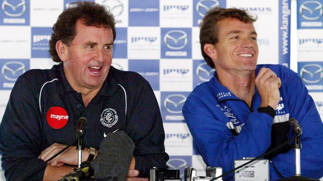 Denis Pagan and Dean Laidley were coaching rivals in the early 2000s.