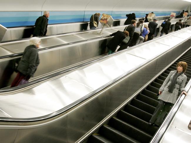 Melbourne's longest escalators at Parliament train station.