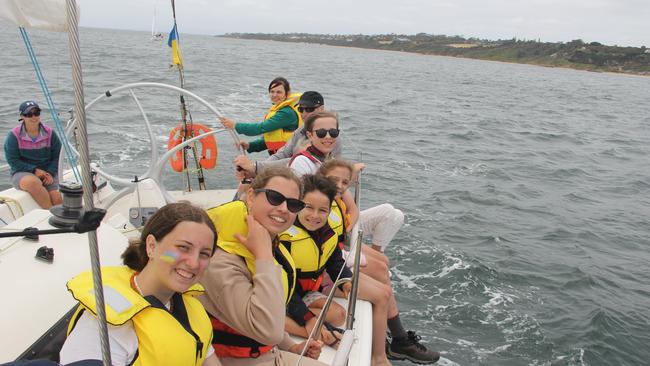 Mornington Yacht Club hosted a number of Ukrainian children. Picture: Al Dillon