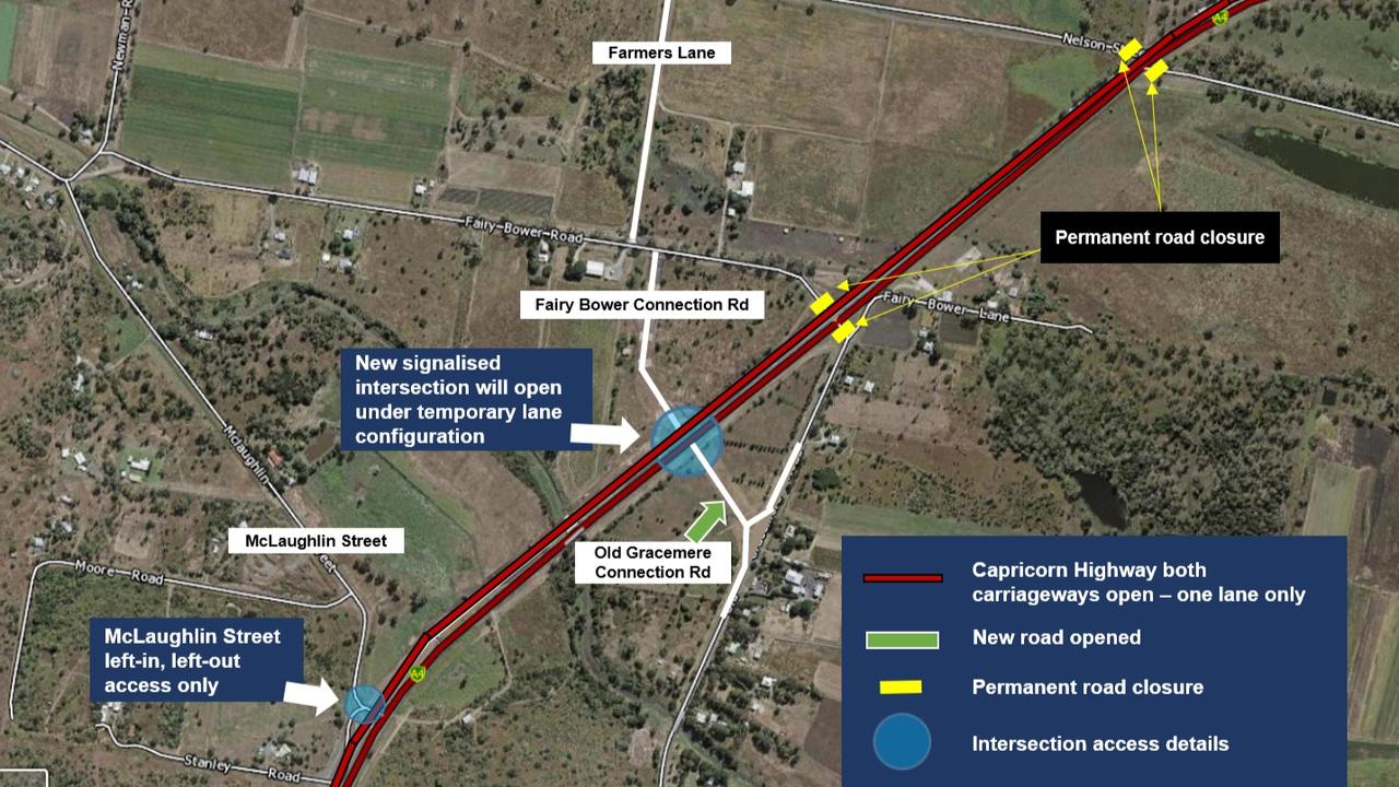 Overview of work of the Capricorn Highway duplication between Rockhampton and Gracemere.