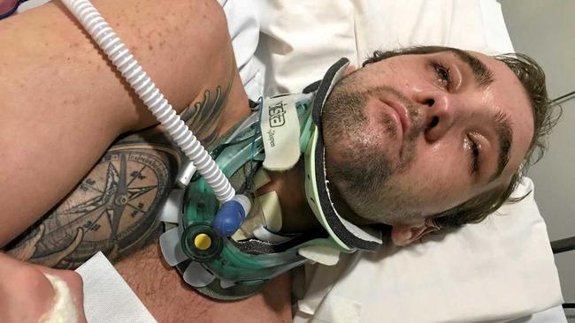 21-year-old Caloundra man Chris Brace remains in a Brisbane hospital, still fighting for his life after a horrible accident on Aerodrome Road in Maroochydore in January.