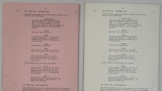 The fourth draft script included characters and scenes cut from the final edit. Picture: Excalibur Auctions