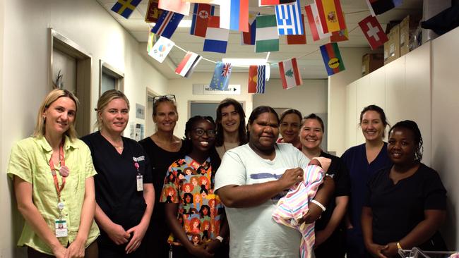 The ASH maternity team delivers services to women across a million square kilometres of central desert country. Picture: Supplied