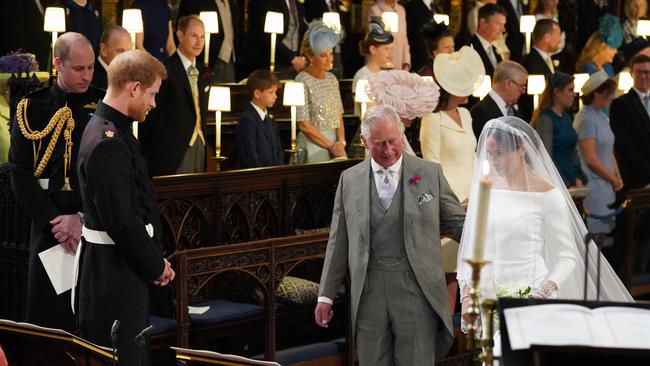 The then-Prince Charles walked Meghan down the aisle. Picture: Jonathan Brady/POOL/ AFP