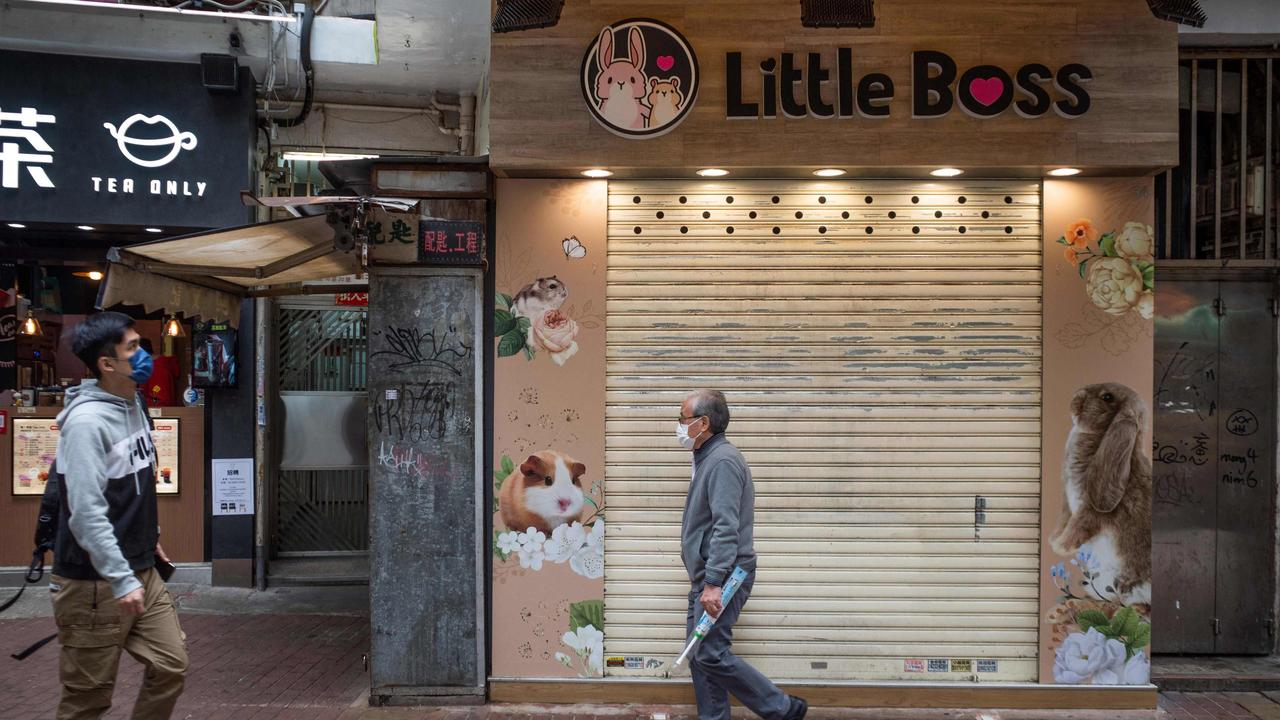 The pet shop where an employee tested positive to Covid in January. Picture: Bertha Wang / AFP