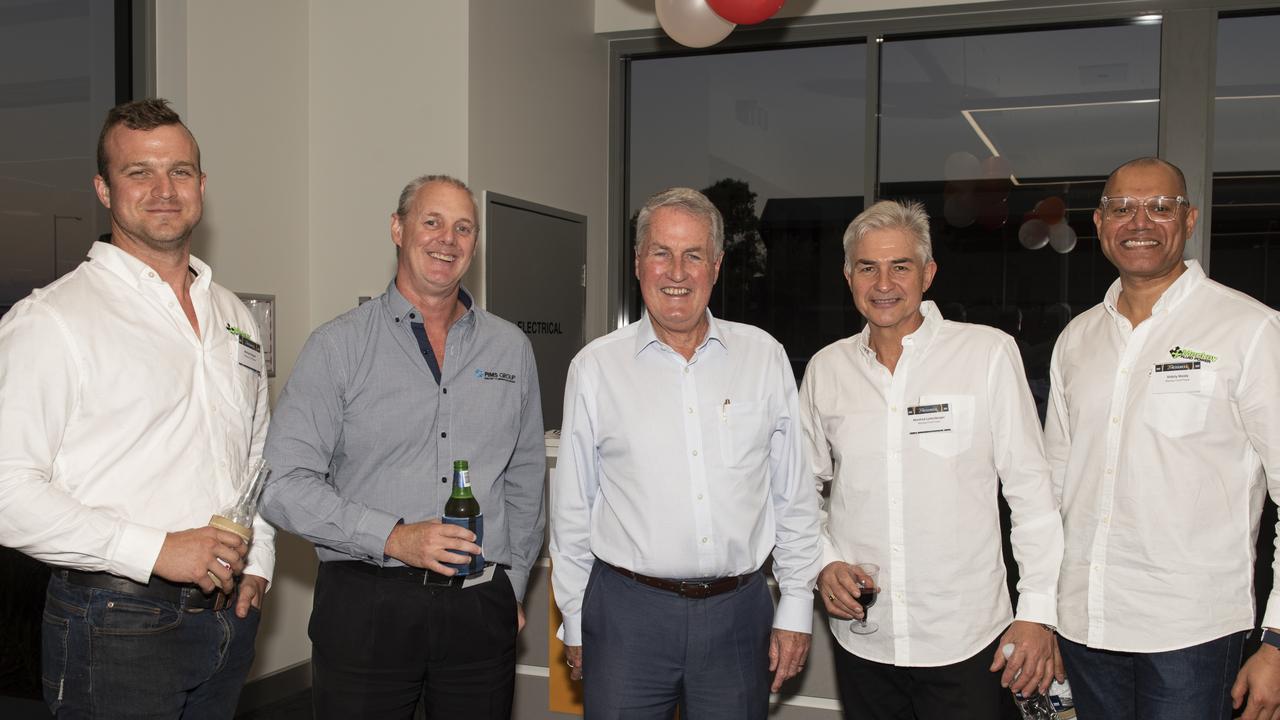 Michael Reppel, Mark Johnston Mayor Greg Williamson, Manfred Luttenberger and Shibily Moidy at the Resource Industry Networks 20th Anniversary Celebration. Picture: Michaela Harlow