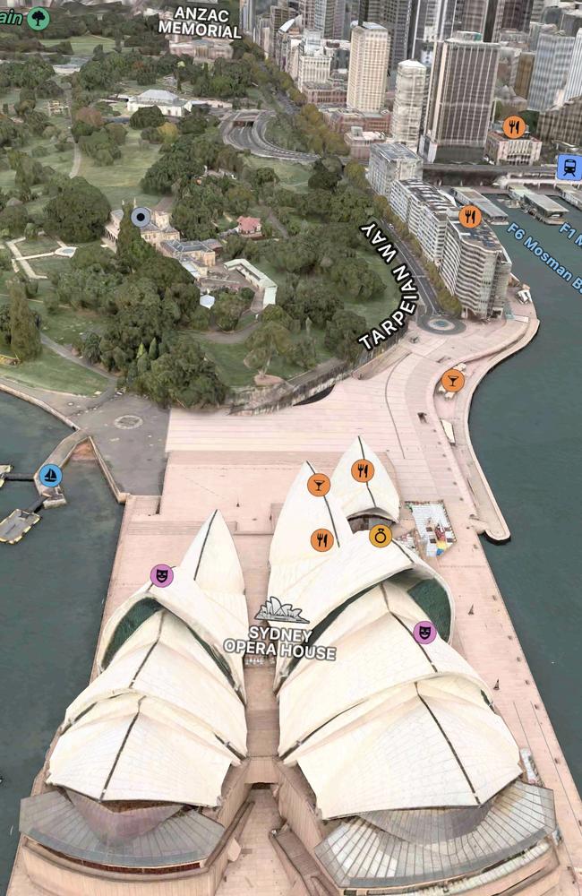 Apple Maps will offer more flyovers to allow us to take a different view of great landmarks like the Sydney Opera House.