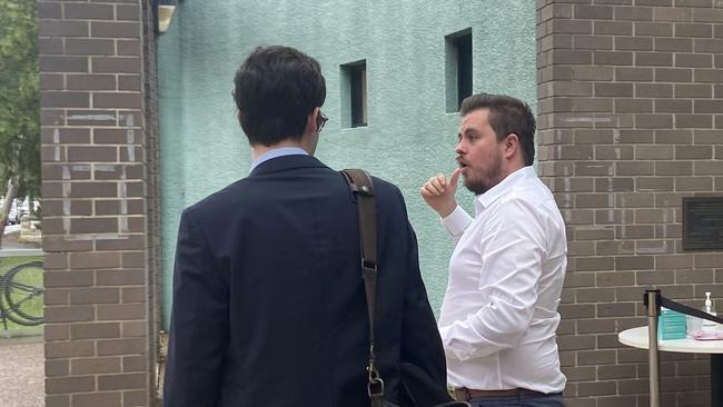 Andrew Brown (right), pictured with his lawyer, pleaded guilty to supplying drugs from his car in Oatley earlier this year. Picture: Ashleigh Tullis