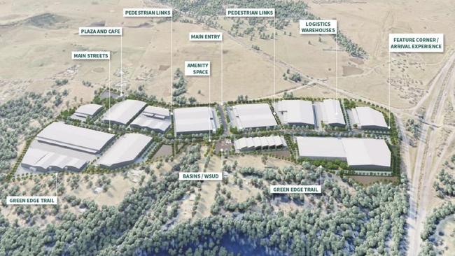 The proposed site for Wilton Industrial Park is situated on the junction between the Hume Motorway and Picton Road within a rural setting in the Wollondilly Shire LGA. Picture: Hatch