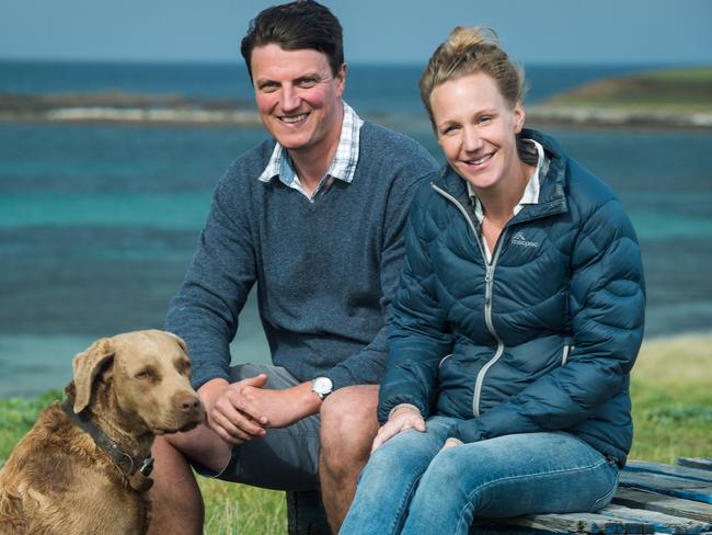 Tasman Sea Salt owners Chris Manson and Alice Laing. Picture: Osborne Images