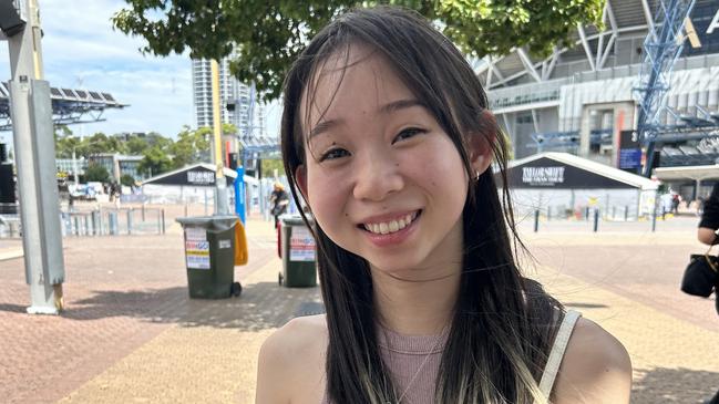 Malaysian fan Michelle Wong at Accor Stadim ahead of Taylor Swift final Sydney show on the Era's tour. Photo: Tileah Dobson