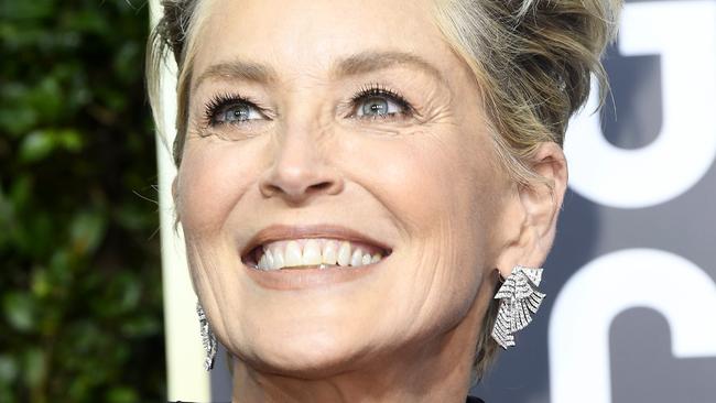 BEVERLY HILLS, CA - JANUARY 07: Sharon Stone attends The 75th Annual Golden Globe Awards at The Beverly Hilton Hotel on January 7, 2018 in Beverly Hills, California.   Frazer Harrison/Getty Images/AFP == FOR NEWSPAPERS, INTERNET, TELCOS & TELEVISION USE ONLY ==