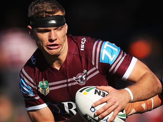 Manly's Tom Trbojevic during NRL match Manly Sea Eagles v Wests Tigers at Brookvale oval.Picture. Phil Hillyard