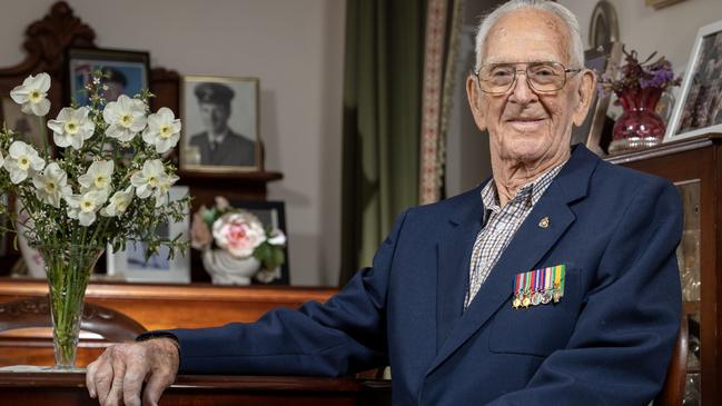 Lyall Ellers, who served for the Australia Air Force between 1941 and 1946, is turning 100. Picture: Emma Brasier
