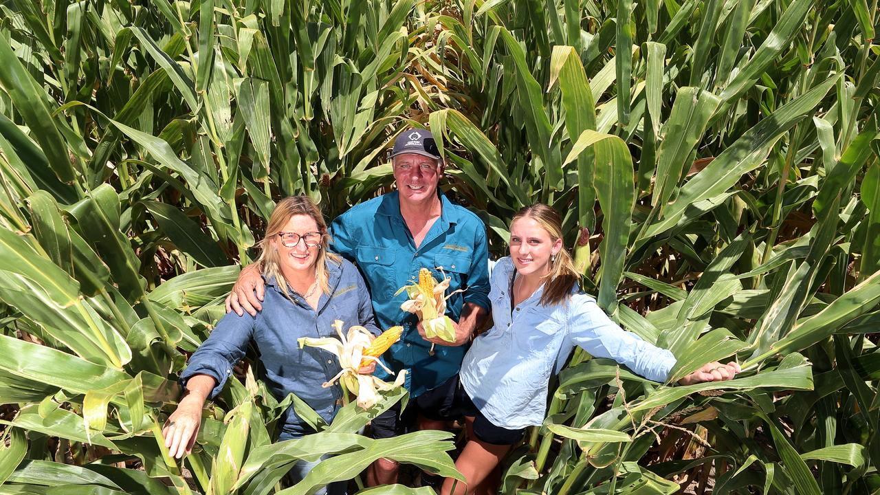 David and Julie Bellato, with their daughter, Ashlee, 15, at Coleambally in NSW.