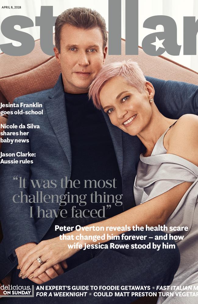 Peter Overton and Jessica Rowe in this week’s issue of Stellar. Picture: Damian Bennett