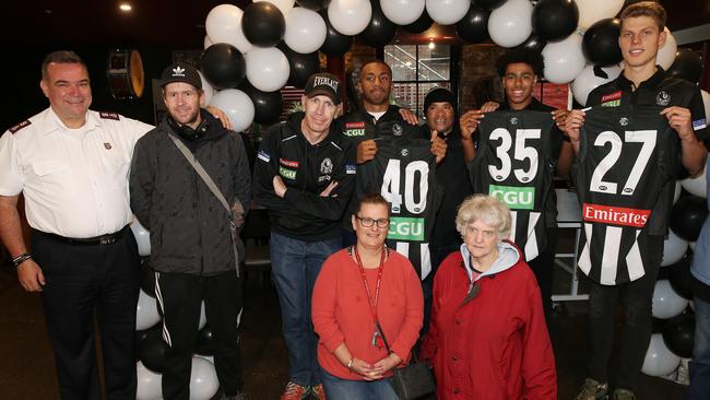 Collingwood's draftees at the Salvation Army in Bourke Street. Picture: Michael Klein