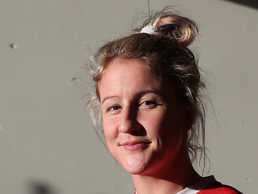 Talesha Quinn poses for a portrait at St George Dragon's women's training at Jubilee Oval, Kogarah. Picture: Brett Costello