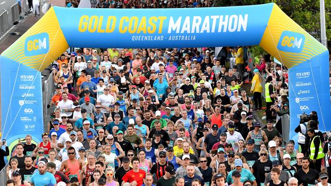 The Gold Coast Marathon startline in 2023 - this coming year’s festival will be even bigger. Picture: John Gass