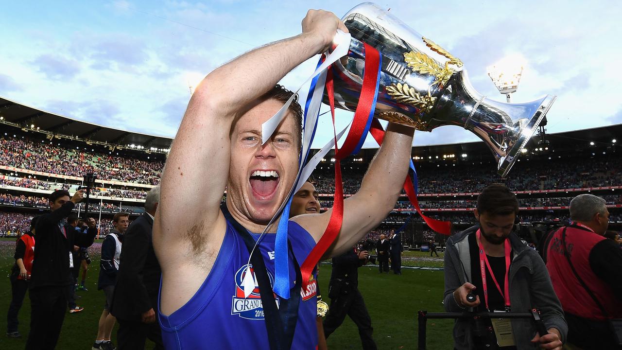 Lachie Hunter celebrates winning the 2016 AFL Grand Final. Picture: Quinn Rooney / Getty Images