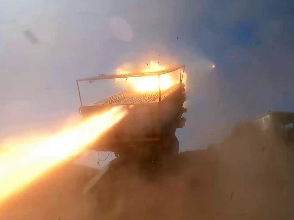 Footage released by the Russian Ministry of Defence shows Russian troops firing a multiple rocket launcher in an undisclosed area allegedly in Ukraine.