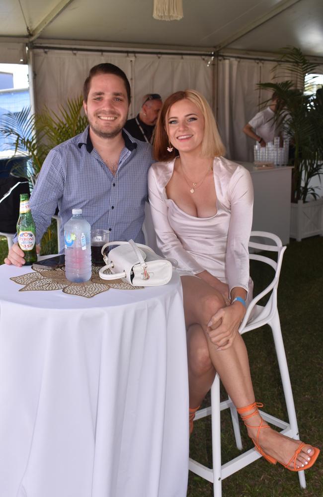 Michael Logan and Susanna Keane enjoy their day at the Polo By the Sea event in Maroochydore. Picture: Eddie Franklin