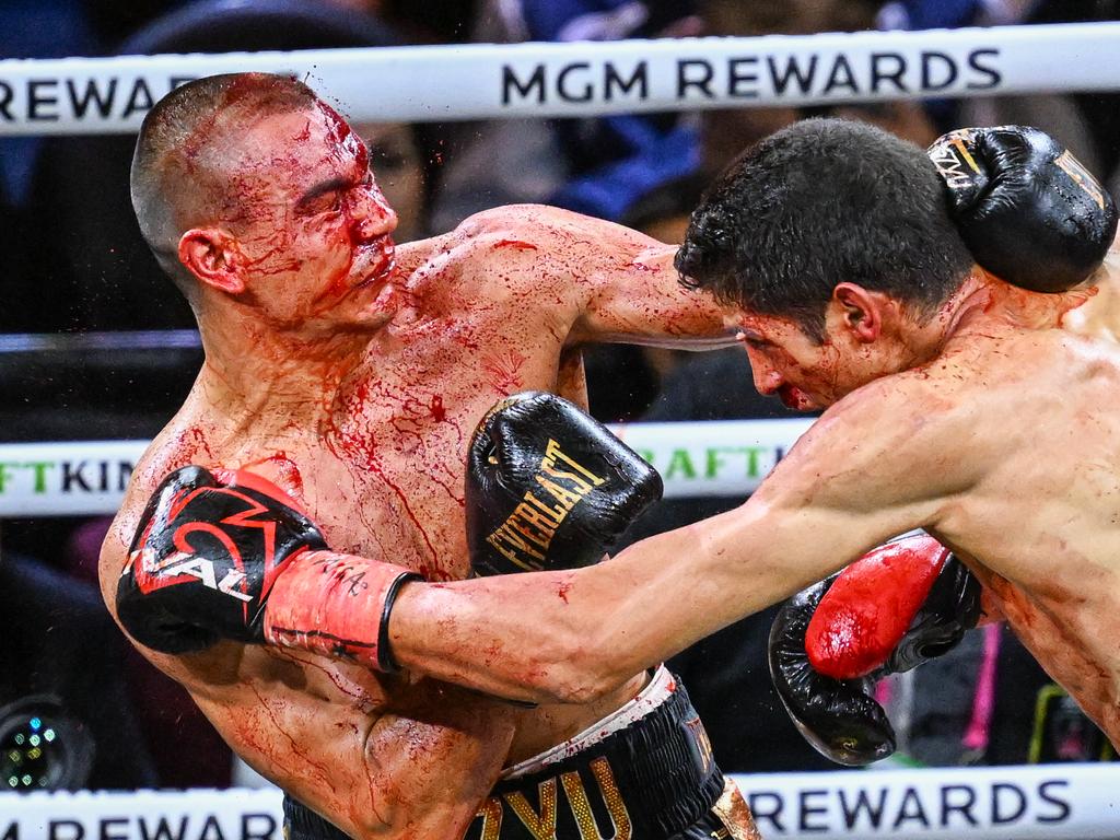 Tim Tszyu nearly beat Sebastian Fundora despite a horrific cut. Picture: Tayfun Coskun/Anadolu via Getty Images