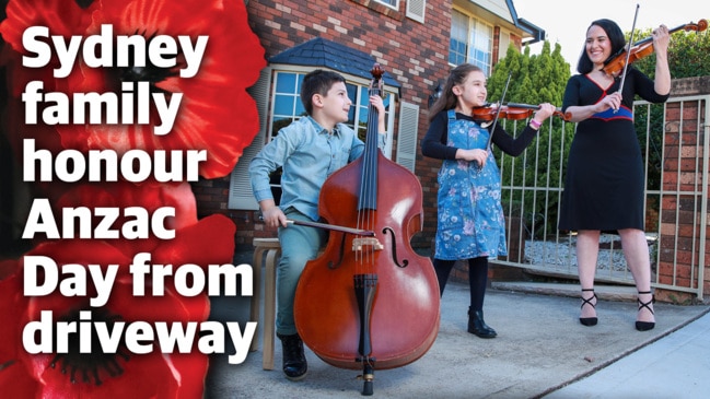 Sydney family honour Anzac Day from driveway