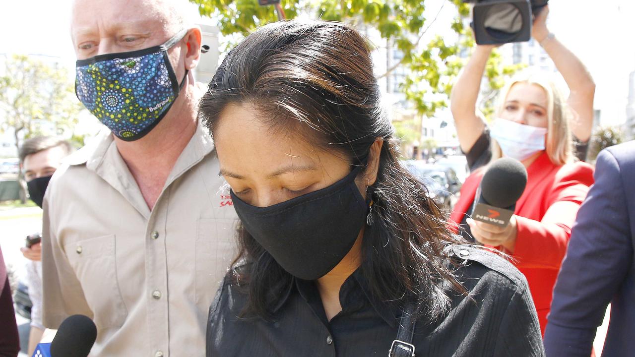 Maria Carmel Pau leaves the Southport Court on the Gold Coast. Picture: Tertius Pickard