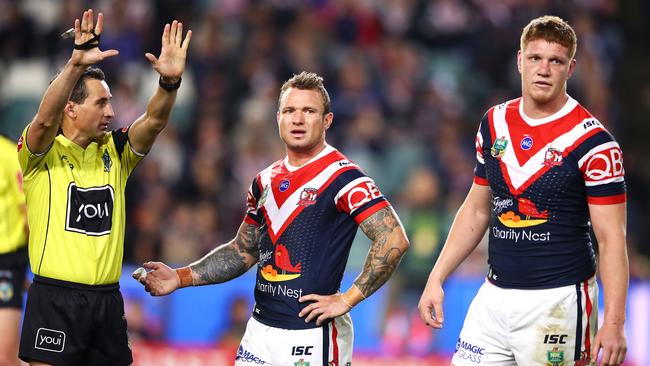 Dylan Napa was sin-binned for a controversial hit on Andrew McCullough. Picture: Getty Images