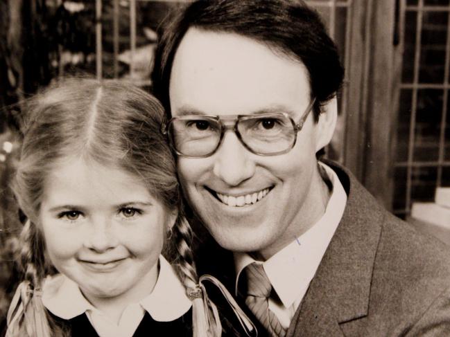 Actors Robert Hughes and Sarah Monahan in a scene from the Channel Seven (7) TV show 'Hey Dad!' in a 1987 photo.