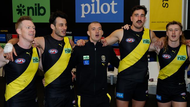 The Tigers are flying. Picture: AFL Photos/Getty Images