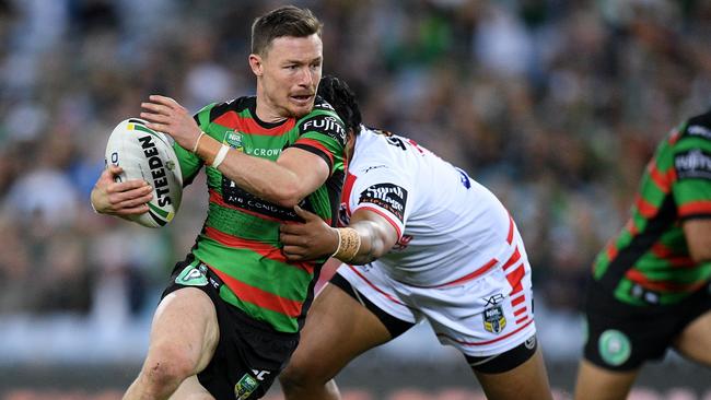 Damien Cook tore the Maroons apart and was crucial for the Rabbitohs. Picture: Dan Himbrechts