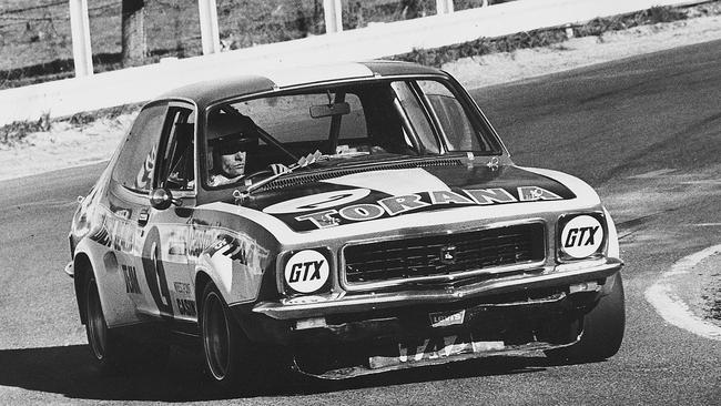 Nine-time Bathurst winner Peter Brock driving his legendary Holden Torana XU1.