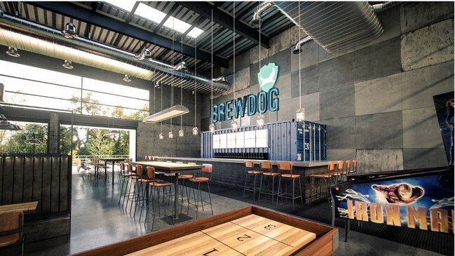 Another artist's impression of the interior of BrewDog at Murarrie opening out to an area overlooking the Brisbane River.