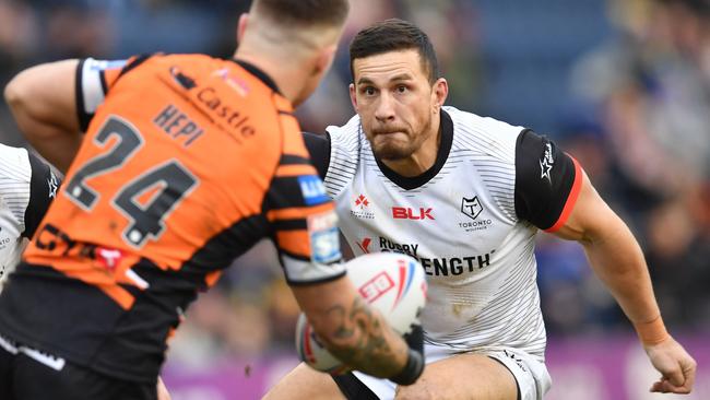 Sonny Bill Williams charges into the Castleford defence.