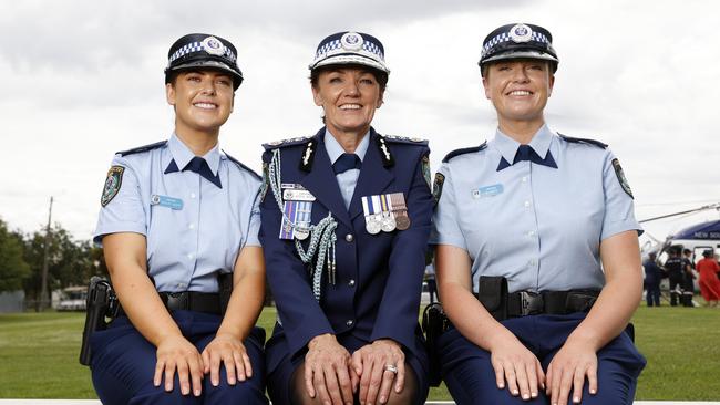 Constables Hayley Keefe and Brooke Keefe followed in their aunt Karen’s footsteps. Picture: Jonathan Ng