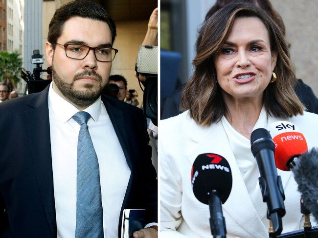 Bruce Lehrmann and Lisa Wilkinson outside the Federal Court in Sydney on Monday after judge Michael Lee ruled against the Liberal staffer’s defamation case. Picture: John Appleyard/Gaye Gerrard/NCA NewsWire