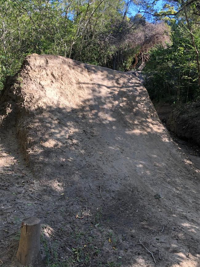 Unauthorised BMX bike jumps created at Seaforth. Picture: Supplied.