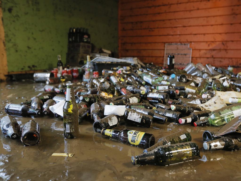 Remnants of the bar. Flood damage at Brookfield restaurant and function centre, Margate. Picture: MATHEW FARRELL