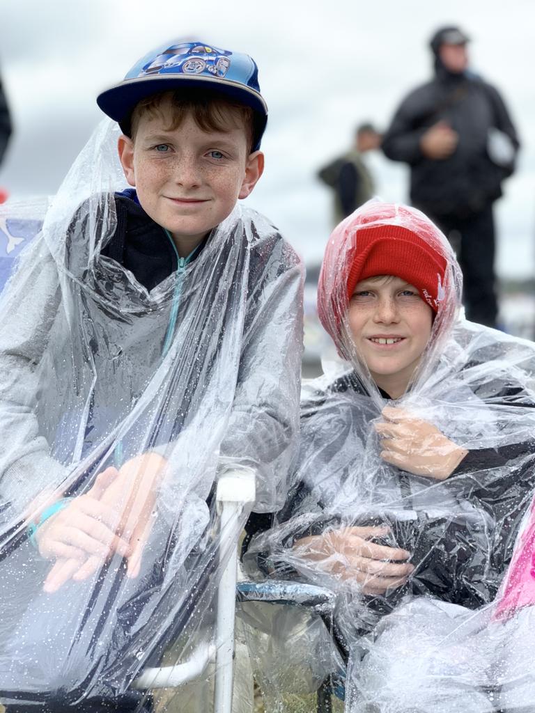 Young race fans Jack Garmon (10) and Adam Garmon (8) pictured the 2018 Supercheap Autp Bathurst 1000. Picture: Richard Dobson (shot on the iPhone XS Max)