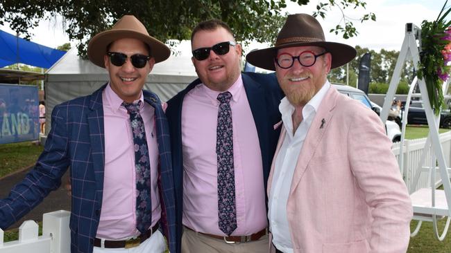Simon, Mick and Greg at the Rockhampton Jaguar Land Rover Pop-Up Polo on June 3, 2023. Picture: Aden Stokes