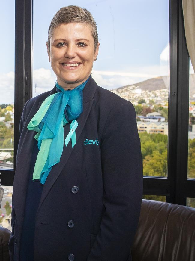 Jo Harris at an Ovarian Cancer Awareness Afternoon Tea in 2020. Picture: RICHARD JUPE