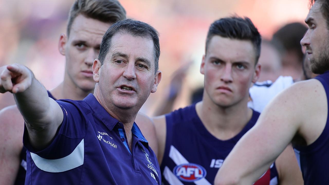 Ross Lyon is not a fan of flashy handballs. Picture: Getty Images 