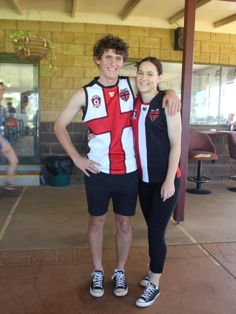 Siblings Keegan and Kiara Wright proud to both be wearing the number two jerseys. Photo: Laura Blackmore