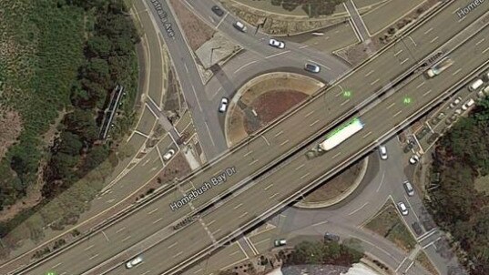 The notorious Australia Ave-Underwood Rd roundabout at Sydney Olympic Park.